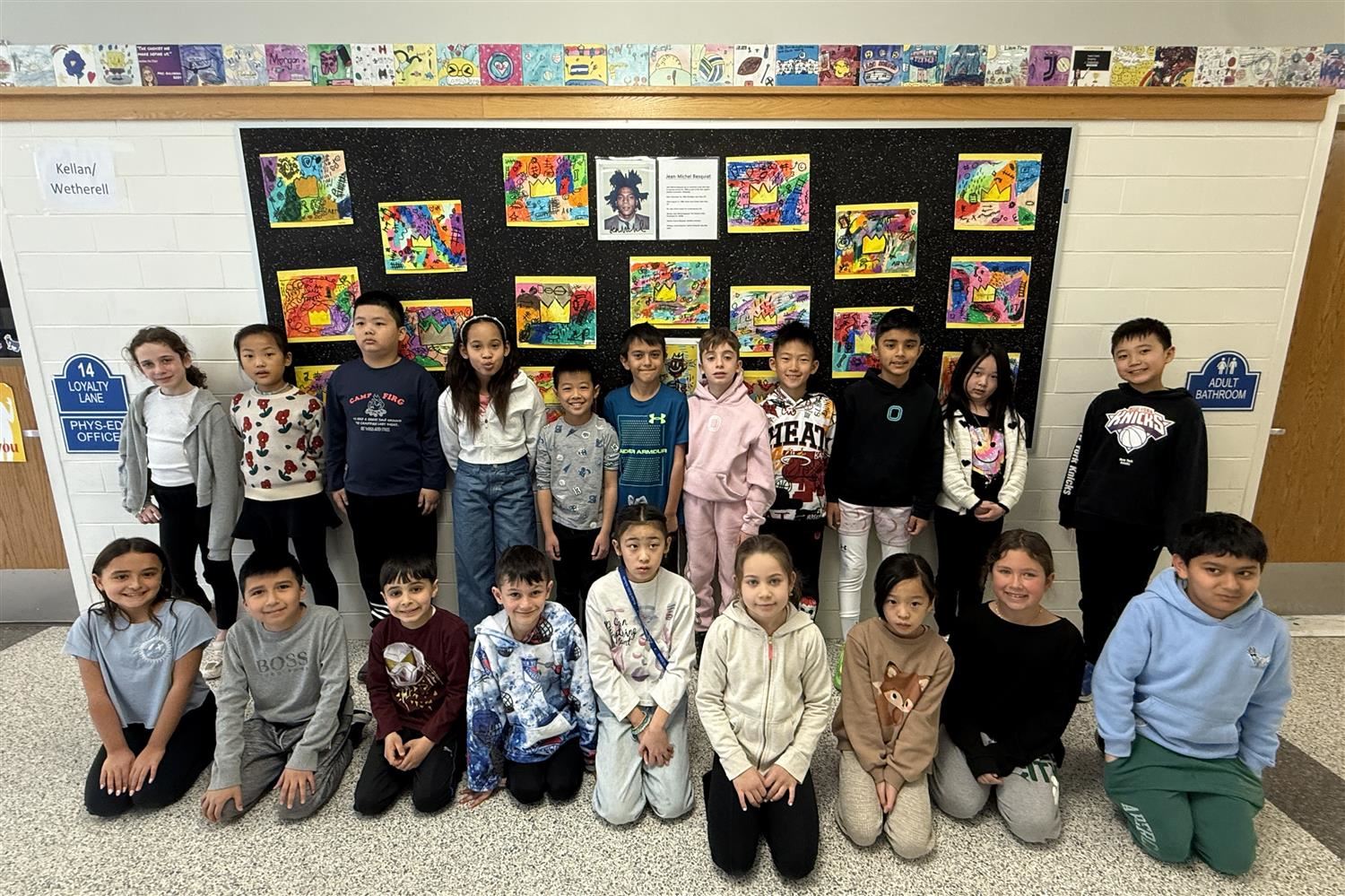  kids with artwork